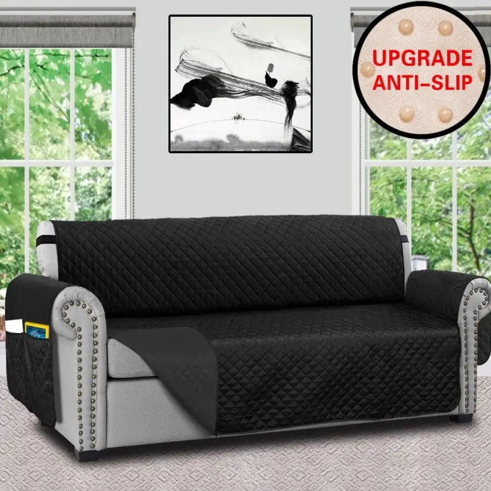 {{ product title }} Black Sofa (70in x 76in)